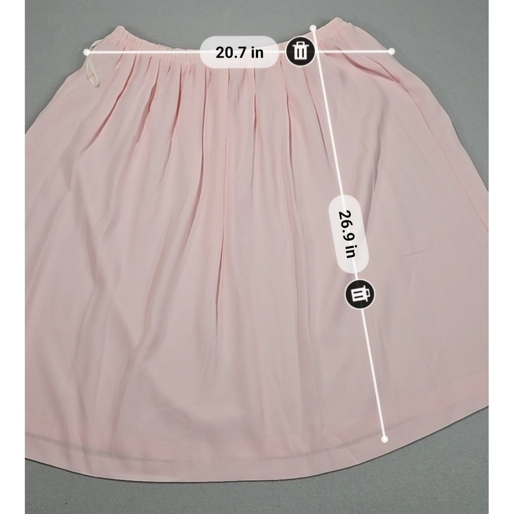 Vintage Leslie Fay Dresses Womens 22WP Pink 2 Piece Skirt Set Scalloped Rhinesto - Picture 11 of 15
